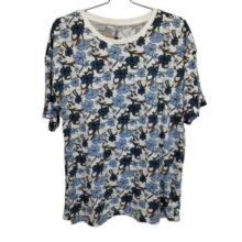REMERA BLANCA FLORES AZULES CELESTES INDIAN T M