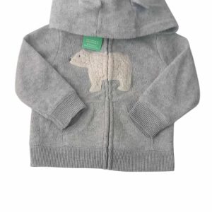 CAMPERA POLAR GRIS CAPUCHA OSO BCO CARTERS T9M