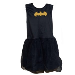 DISFRAZ VESTIDO C/CAPA DE BATICHICA NEGRO DORADO T4/5AP DET VARIOS