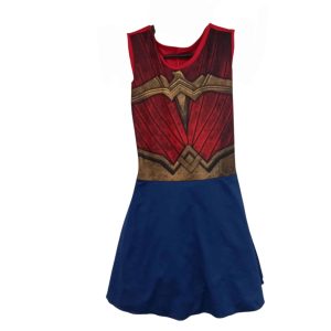 disfraz vestido mujer maravilla rojo dorado azul t 4-6 aprox