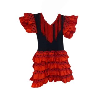 disfraz baile flamenco negro rojo volados lunares nuevo
