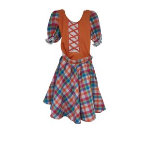 DISFRAZ NARANJA CUADRITOS DE COLORES T10AP
