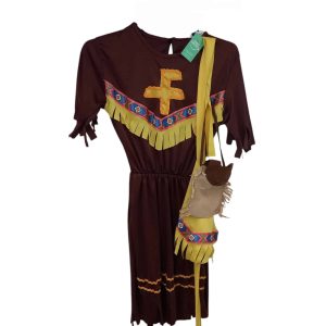 DISFRAZ POCAHONTAS MARRON AMARILLO