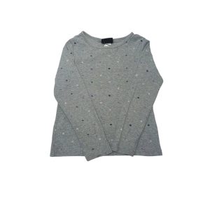 CAMISETA GRIS LUNARES VIOLETAS H&M T4/6