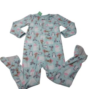 PIYAMA POLAR CELESTE RATON MONO PINGUINOS CARTERS T4 FRIZZ