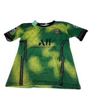 CAMISETA DE FUTBOL VERDE AMARILLO PARIS SAINT T8 AP REPLICA