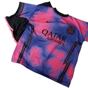 CONJ SHORT Y CAMISETA VIOLETA FUCSIA NEGRO PARIS SAINT T12 REPLI