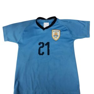 CAMISETA DE FUTBOL CELESTE BORDE NEGRO CAVANI 21 T6 REPLI