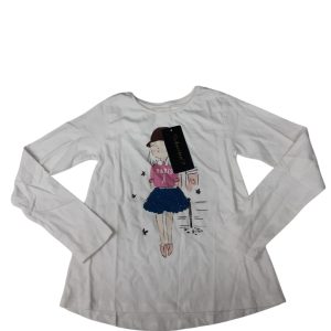 REMERA ALG BCA NENA CON POLLERA LENTEJUELAS UNIT GIRL T7/8 NUE C/AGUJE