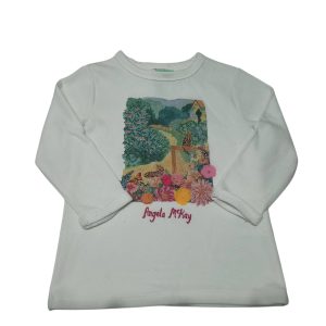 BUZO ALG BCO IMAGEN JARDIN GATOS FLORES ANGELA MCKAY H&M T4