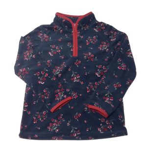 BUZO POLAR AZUL FLORES ROJAS MEDIO CIERRE OSHKOSH T7