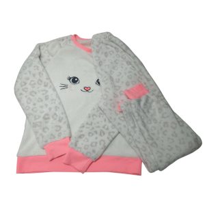 PIJAMA 2P POLAR BCO ANIMAL PRINT GATITA ACCESORIES T11/12