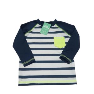 camiseta licra blanca azul rayas luc boom3/6m