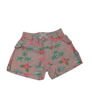SHORT ROSA PALMERAS VERDES FLAMENCOS FLORES ETIQ CORT T3M AP