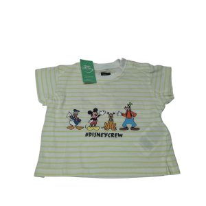 REMERA ALG RAYAS BCO AMARILLO MICKEY Y AMIGOS DISNEYCREW  BAS T3/6M