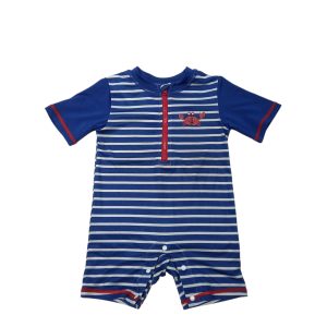 ENTERITO LICRA AZUL RAYAS BCAS CANGREJO GUAPA KIDS T6/9M