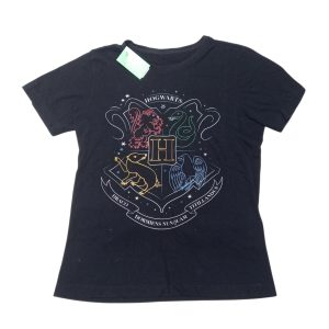 REMERA ALG NEGRA HOGWARTS HARRY POTTER T7/8 GT