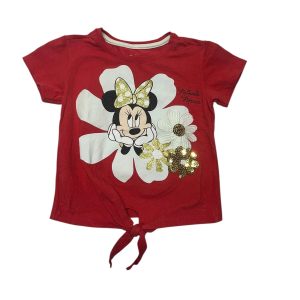 REMERA ALG ROJA FLOR MINNIE DISNEY T3