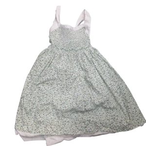 VESTIDO BCO FLORES VERDE CELESTE GRIS COLLAGE T6