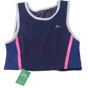 TOP DEPORTIVO AZUL ROSADO BLANCO DECIMAS T12 manchita tinta