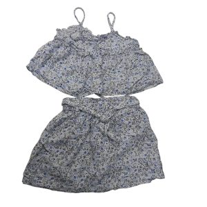 CONJ MUSCULOSA Y SHORT BCO FLORES AZULES KIABI T5