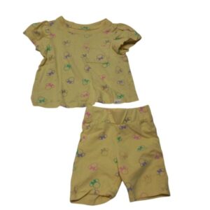 CONJ REMERA Y SHORT AMARILLO MINNIE DE COLORES SILUETAS GAP T2