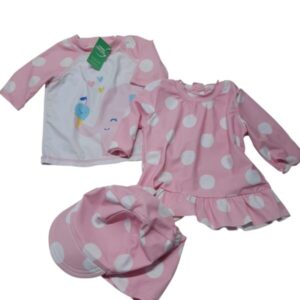 CONJ DOS REMERAS LICRA BCA ROSA GORRO ELEFANTA TEX T9M