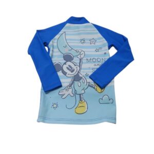 REMERA DE LYCRA MANGA LARGA AZUL CELESTE MICKEY BABY DISNEY T12/18M