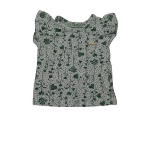 CONJUNTO REMERA PANTALON COLORITTA T 1 GRIS VERDE CORAZONES PUNTITOS