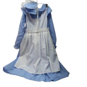 DISFRAZ VESTIDO CELESTE LUNARES BCOS COFIA DAMA ANTIGUA