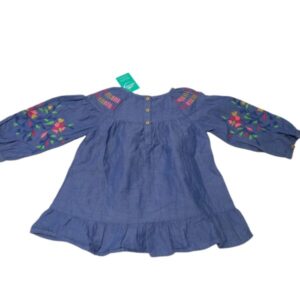 VESTIDO ESTILO JEAN BORDADO FLUO ZARA T9/12M