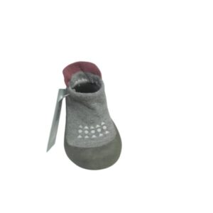ZAPATOS PARA BEBE MEDIAS CON SUELA GRIS BLANCO ROSADO
