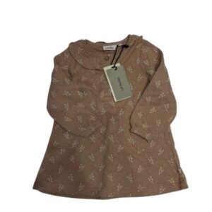 VESTIDO ALG MARRON FLORES CUELLO LIL ATLEIER NUEVO T9/12M