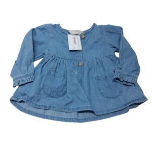 VESTIDO DE JEAN BOTONES PRIMARK T3/6M