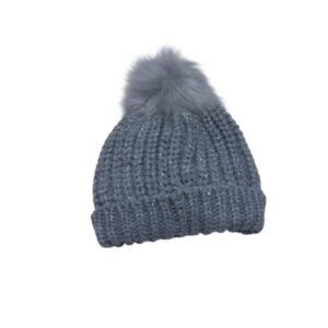 GORRO LANA GRIS POM PON TEDDY BOOM  0/6M