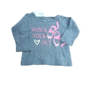 REMERA GRIS DANCE ZAPATILLA ROSA CARTERS T6M