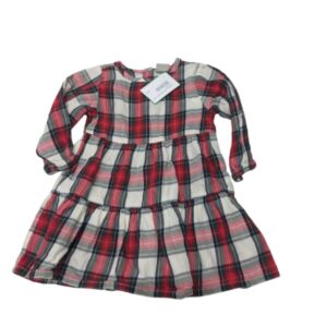 VESTIDO VILLELA CUADROS BCOS Y ROJOS H&M T4/6M