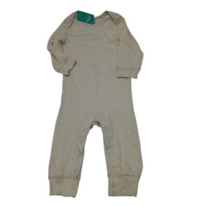 PIYAMA ALG RAYADO BEIGE Y BCO PATO BORDADO CARTERS T12M