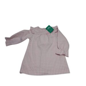 VESTIDO ALG CUADRILLE ROSADO BLANCO TEDDY BOOM T0/3M