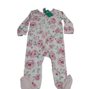 PIYAMA ALG BLANCO FLORES ROSADAS GERBER T6/9M