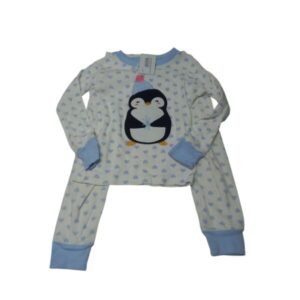 PIYAMA ALG BLANCO CELESTE 2 P CORAZONES PINGUINOS CARTERS T3