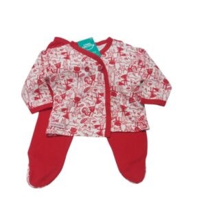 CONJ BATITA Y PELELE ALG BCO ROJO FACHERITOS T01M