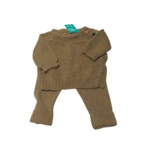CONJ BUZO Y PANT MARRON LANA BB 0/6M