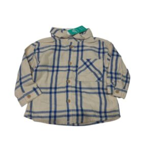 CAMISA VILLELA CUADRILLE CREMITA AZUL H&M T4/6M