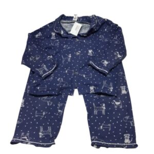 PIYAMA CAMISA Y PANT AZUL FRANELA AZUL PERROS BCOS SACKS T6 GT