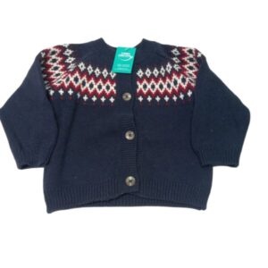 SACO LANA AZUL DET EN ROJO BLANCO H&M T9/12M