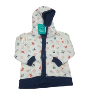 CAMPERA ALG BCA OSITOS BORDE AZUL BABY CLUB T3/6M APROX INT FELPA