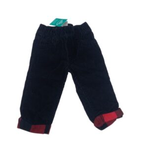 PANTALON PANA NEGRO CUADRILLE ROJO CARTERS T6M