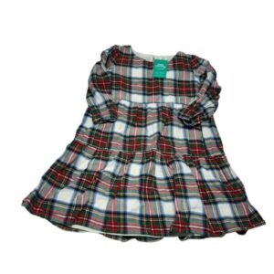 VESTIDO ESCOCES ROJO BCO VERDE GAP T4