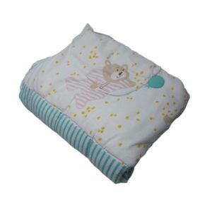 SOBRE DE DORMIR ESTILO ACOLCHADO BCO VERDE AGUA OSOS